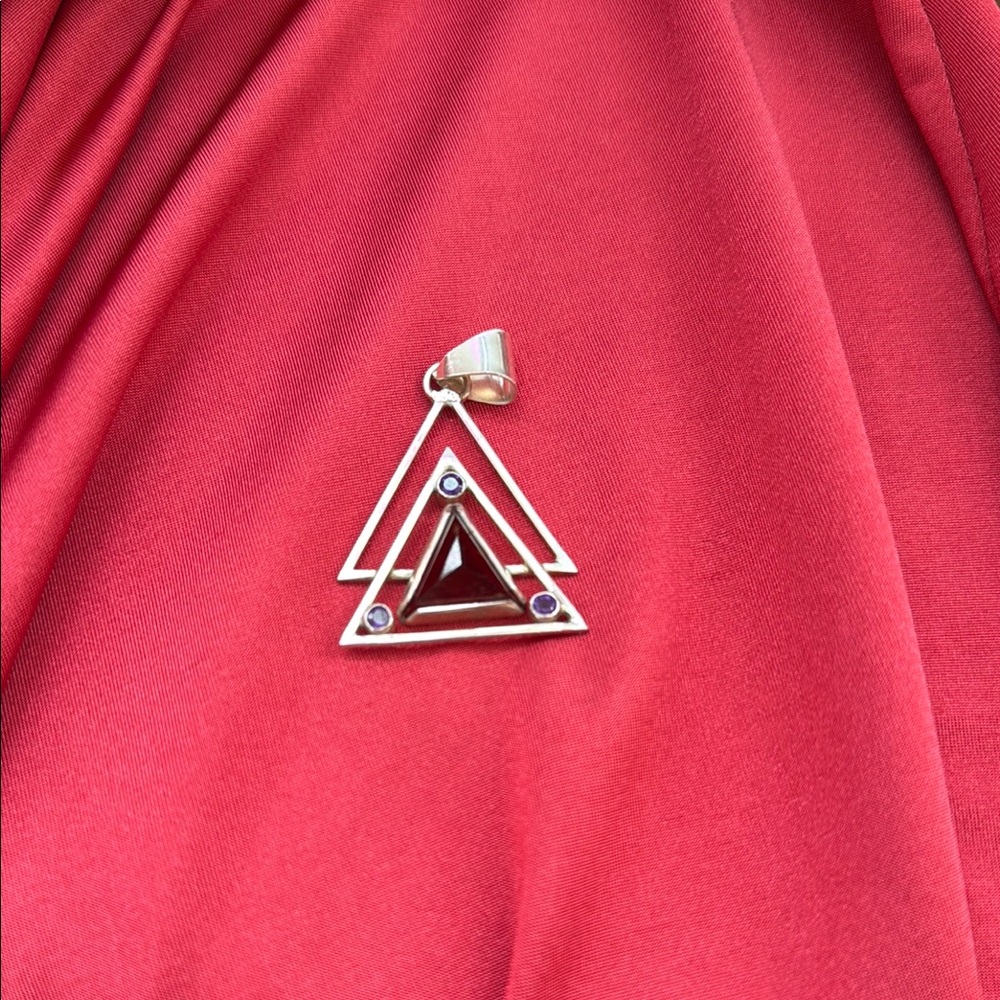 Geometric Garnet Pendant